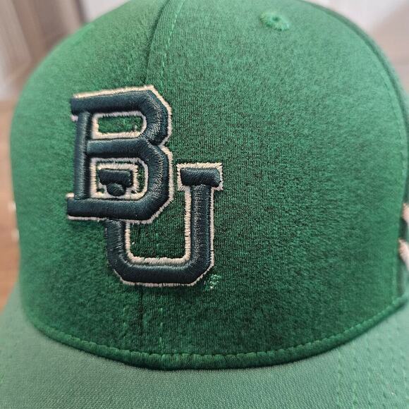 Baylor Bears Fitted Hat Cap Green BU 3D Embroidered BU NCAA Size 7 1/4 Texas - Picture 3 of 8